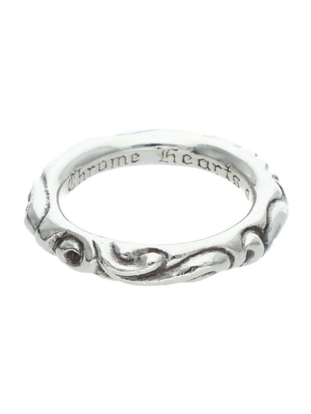 Chrome Hearts Scrl Band Scroll Silver Ring